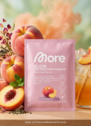 More glow skin колаген з персиковим чаєм для шкіри, волосся і нігтів 10 шт