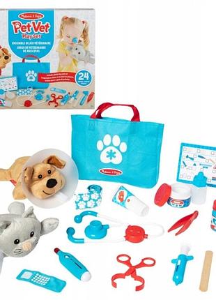 Melissa & doug ветеринарний набір для дітей "клініка тварин" з м'якими іграшками 3+