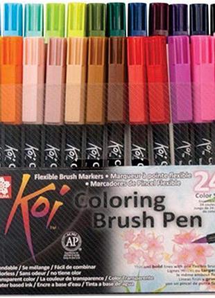 Sakura koi coloring brush pen набір 24 кольори пензлики для письма малювання та ведення щоденника