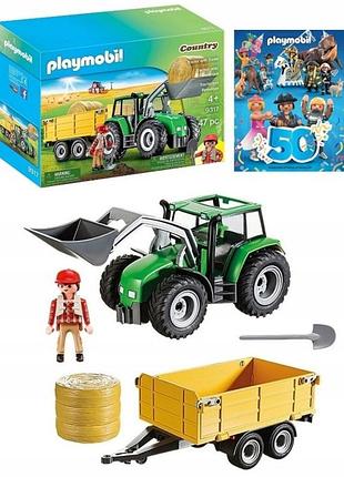 Іграшка playmobil country 9317 великий трактор з причепом