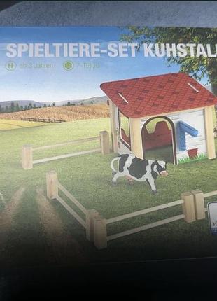 Дерев’яний ігровий набір ферма kuhstall playtive з корівкою та стайнею (7 елементів)