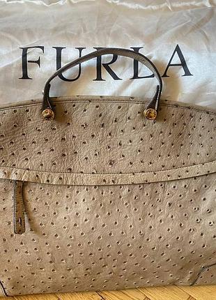 Сумка жіноча furla бежева з короткими та довгими ручками