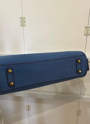 Сумка жіноча coach синя шкіряна 5