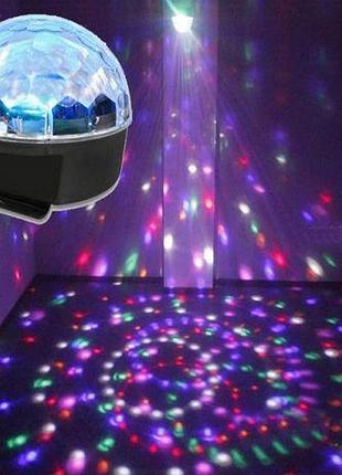 Светодиодный диско шар led party light magic ball rgb цветомузыка с пультом ду
