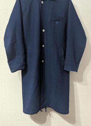 Мужское шерстяное пальто adidas originals blue version xl, 50% шерсть