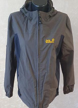Оригинальная мембранная куртка jack wolfskin texapore размер 152 (xs) ветровка с капюшоном штормовка
