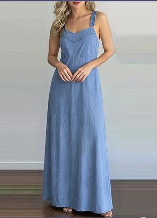 Джинсовый сарафан макси melinda daniels р. l/xl винтаж y2k