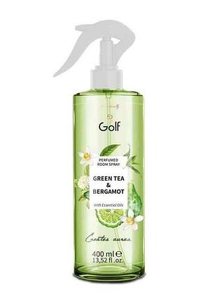 Освежитель воздухов спрей 400мл с триггером green tea bergamod тм golf