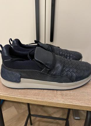 Чоловічі шкіряні кеди bottega veneta intrecciato (оригінал)