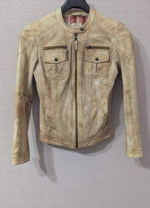 Женская кожаная куртка s.oliver real leather, натуральная кожа, р. 36 / 44