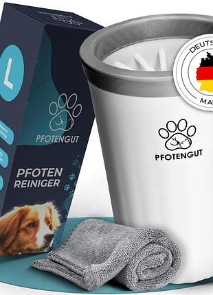Очищувач лап для собак paw cleaner s/l з мікрофібровим рушником