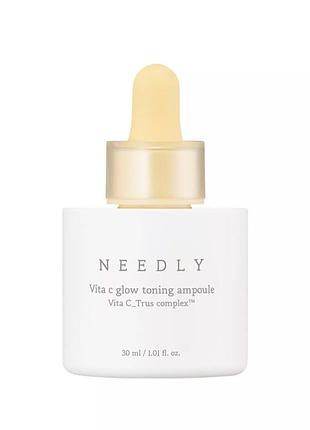 Тонізуюча сироватка вітаміном с для сяяння шкіри needly vita c glow toning ampoule 30 ml