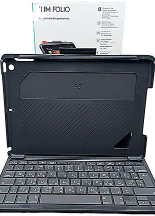Б/у logitech slim folio keyboard folio case for apple ipad 5th/6th gen.