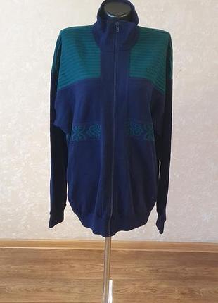 Винтажная олимпийка athlet classic размер l-xl ретро кофта трикотажная на молнии олдскул