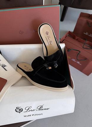 Мюлі loro piana summer walk mule black 2