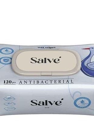 Влажные салфетки 120шт антибактериальные salve (клапан) тм salve