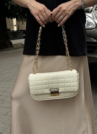 Сумка michael kors tribeca large quilted leather shoulder bag cream