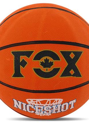 Мяч баскетбольный резиновый fox niceshot ba-3198 размер 7 оранжевый