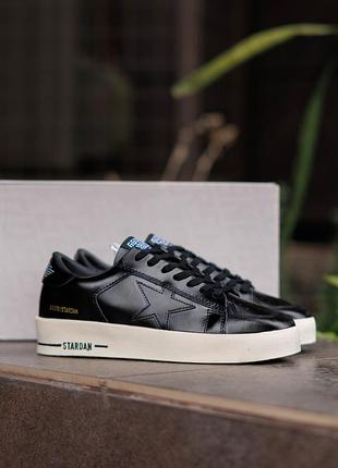 Golden goose ggdb stardan black white nd | чорно-білі шкіряні кеди | 36–41