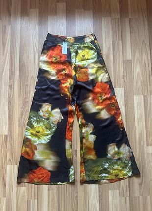 Жіночі брюки karen millen палаццо шовкові з квітковим принтом uk 8 / s