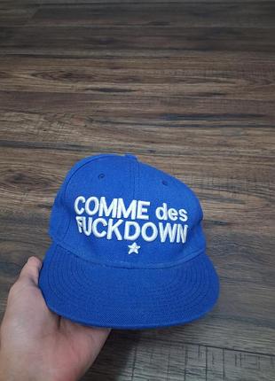 Кепка снепбек comme des fuckdown синя з вишивкою