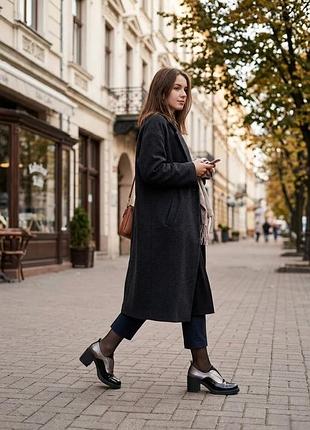 Туфлі жіночі walk trend light чорні, 38 розмір, натуральна лакова та металізована шкіра
