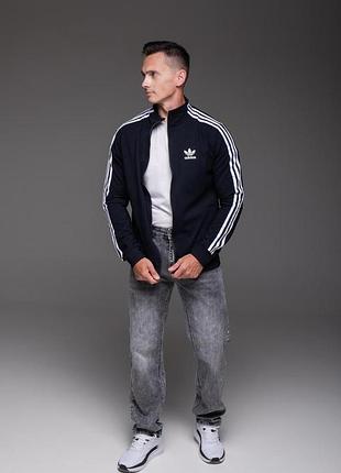 Мужская кофта олимпийка adidas синяя 5