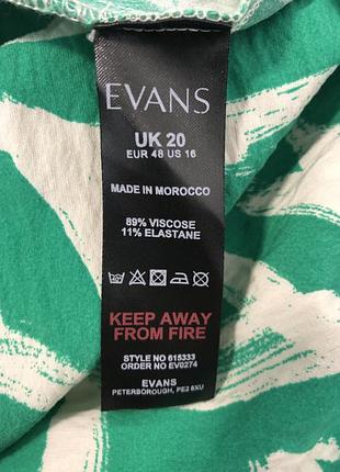 Яскрава зелена сукня міді у принт evans plus size 8
