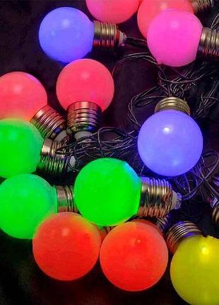 Гирлянда лампочки 50мм 20led матовые мульти rb/rg 7м 1365-54 тм китай