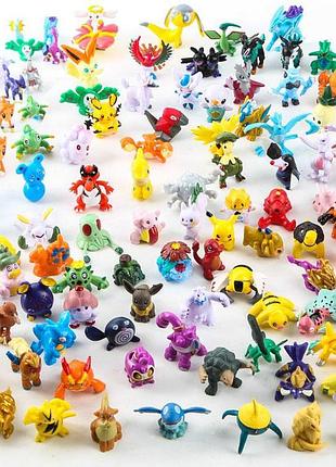 Игрушка 144 фигурки покемонов, набор игрушек героев из мультфильма «pokemon» - пикачу, иви, мьюту, бульбазавр, чиризард для детей