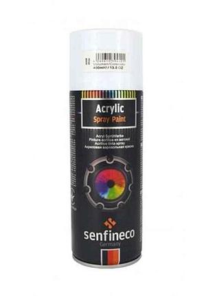 Акриловая краска-спрей acrylic spray paint 400мл белая глянец тм senfineco