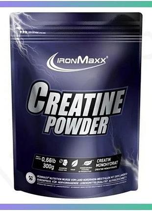 Креатин ironmaxx creatine powder 300 грам моногідрат для набору м'язової маси та відновлення енергії s sku_cn3366