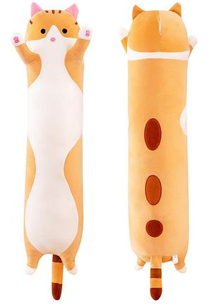 Подушка длинный кот батон 50 см, мягкая игрушка кот батон (l_11144)