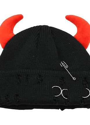 Игрушка шапка черт с красными рожками для детей (l_15312)
