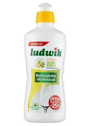 Засіб для миття посуду 450мл цитрус і зелений чай тм ludwik