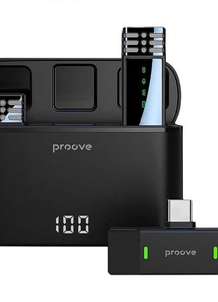 Беспроводной петличный микрофон proove record type-c + lightning black