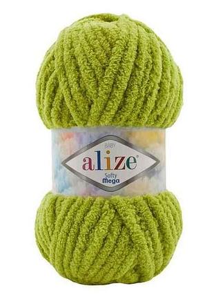 Пряжа softy mega 11 5шт/уп фісташковий 100% мікрополіестер 100г 70м тм alize