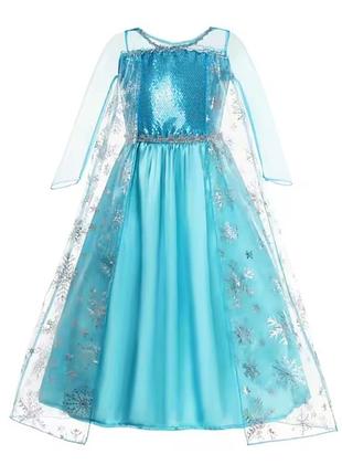 Сукня для дівчинки frozen блакитна святкова на зріст 110 см