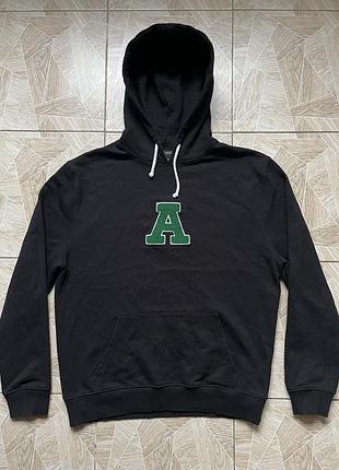Худи designer axel arigato hoodie black varsity a chenille patch organic cotton xl