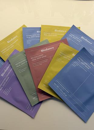 Маски для обличчя biodance real deep mask гідрогелеві для зволоження