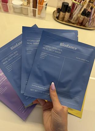 Маски для обличчя biodance real deep mask гідрогелеві для зволоження 3