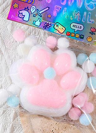 Іграшка-антистрес лапка котика abc squish cat paw, таба лапка goga з ворсинками сквіш лапка-антистрес для дітей (l_13155)