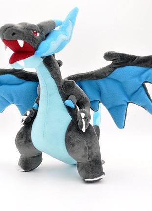 Игрушка покемон мега-чаризард x (mega-charizard x) мягкая игрушка для детей (l_11285)