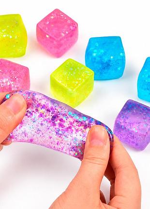 Игрушка кубик льда (3 см) cube желейный гліттер антистресс тянучка needoh игрушка сюрприз, 1 шт для детей (l_16197)