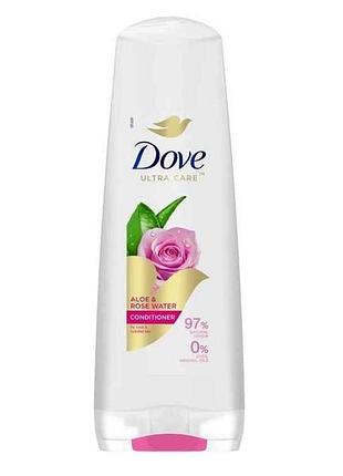 Бальзам для волос 350мл ультра уход с алоэ и розовой водой тм dove