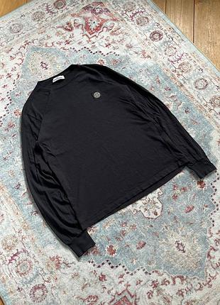 Лонг слів stone island оригінал патч програм кофта оригінал чорний чоловічий s 2
