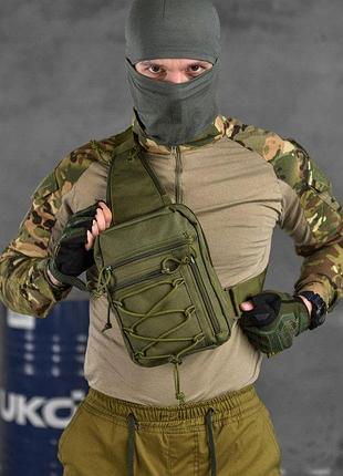 Сумка-слінг тактична з однією лямкою silver knight oliva вт6748