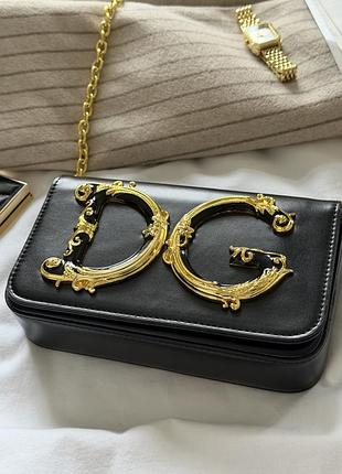 Сумка dg girls leather black bag 5