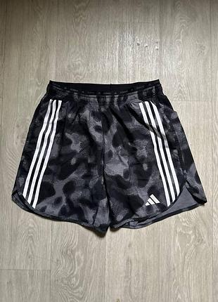 Спортивні шорти чоловічі adidas aeroready running 7 сіро-чорний камуфляж