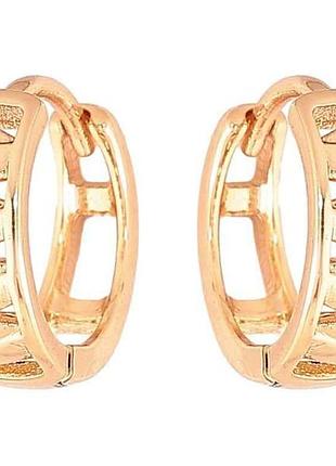 Серьги кольца позолота 18k «декоративный узор» 288886 тм xuping